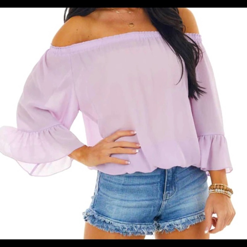 Lavender Ruffle Blouse Size Large